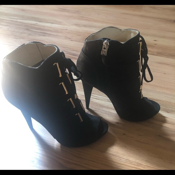 Marciano Black Suede Open toe Booties - Picture 6 of 7